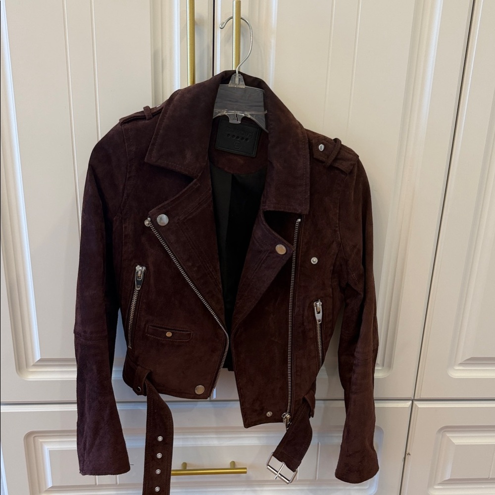Blank NYC Dark Brown Suede Leather Jacket